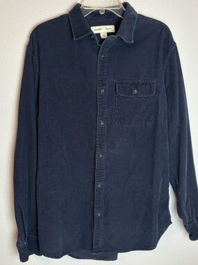 Old Navy Navy Corduroy Button-Down Shirt